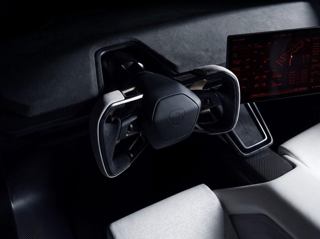 Volante tipo yoke e ecrã central do novo Tesla Roadster
